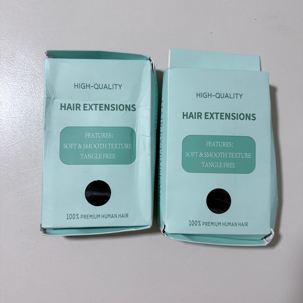 Human Hair Extensions 20 in Loose Wave Natural Black Set of 2
